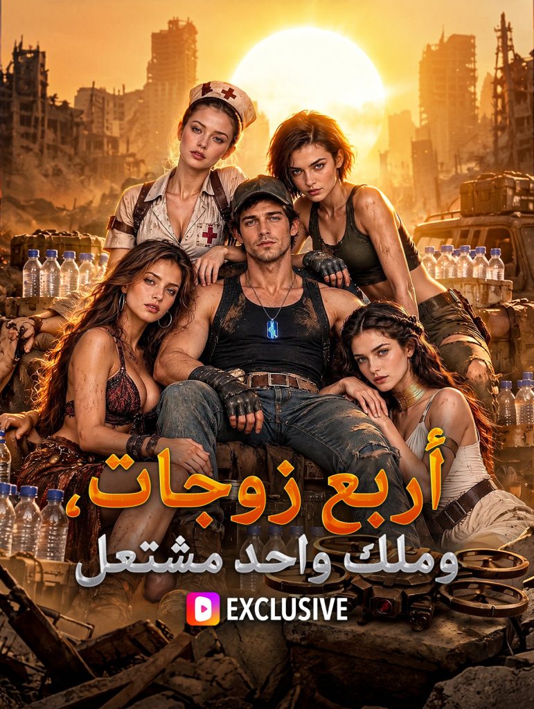 بوستر مسلسل أربع زوجات، وملك واحد مشتعل مترجم
